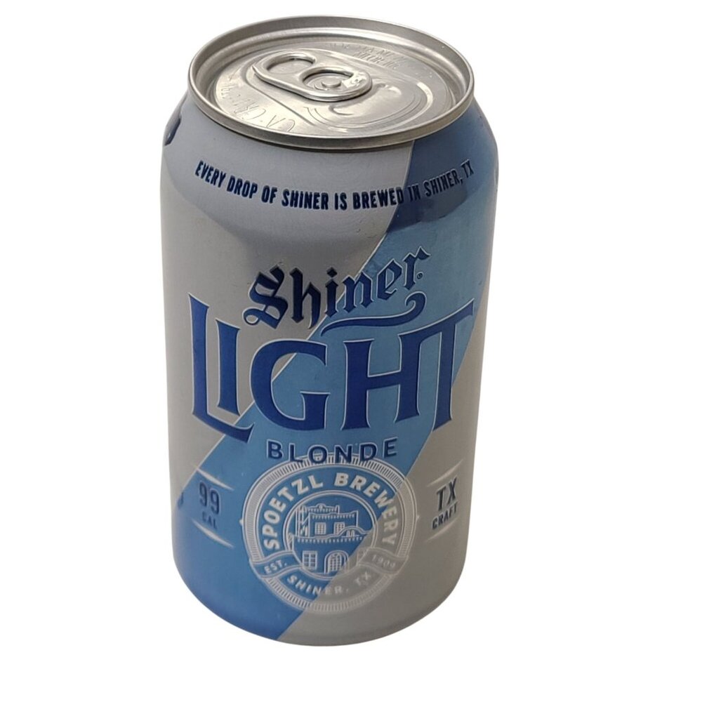 Shiner Light Blonde Empty Beer Can Bottom Opened Spoetzl Brewery Texas